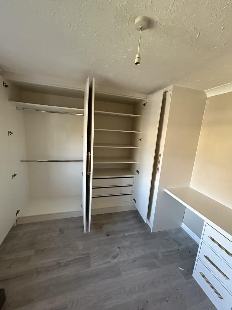 The fitted wardrobe is almost complete